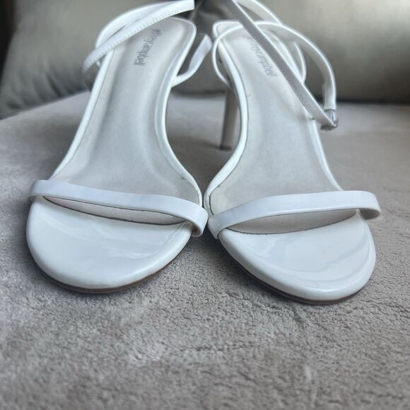 Jeffrey Campbell Illusive White Patent Leather Stiletto Heel Sandals Women 9 - Picture 8 of 14